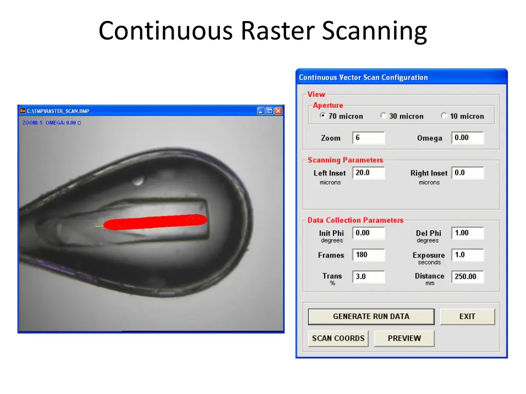 continuous raster scanning