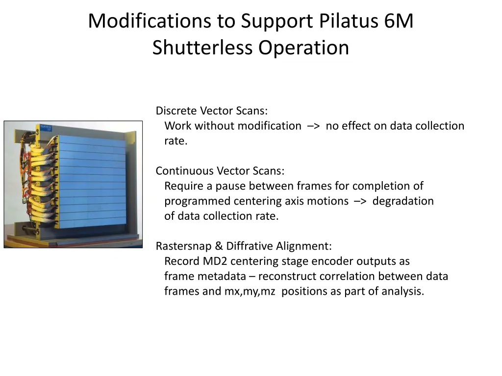modifications to support pilatus 6m shutterless