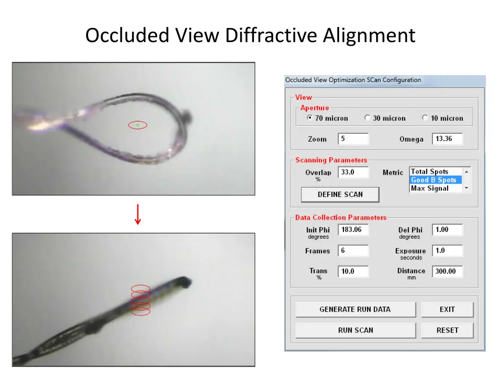 occluded view diffractive alignment