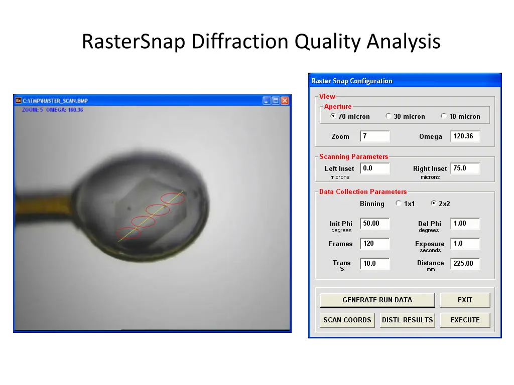 rastersnap diffraction quality analysis