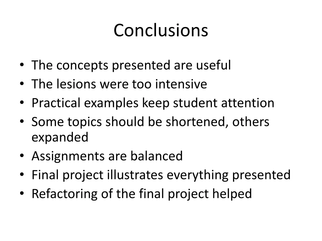 conclusions
