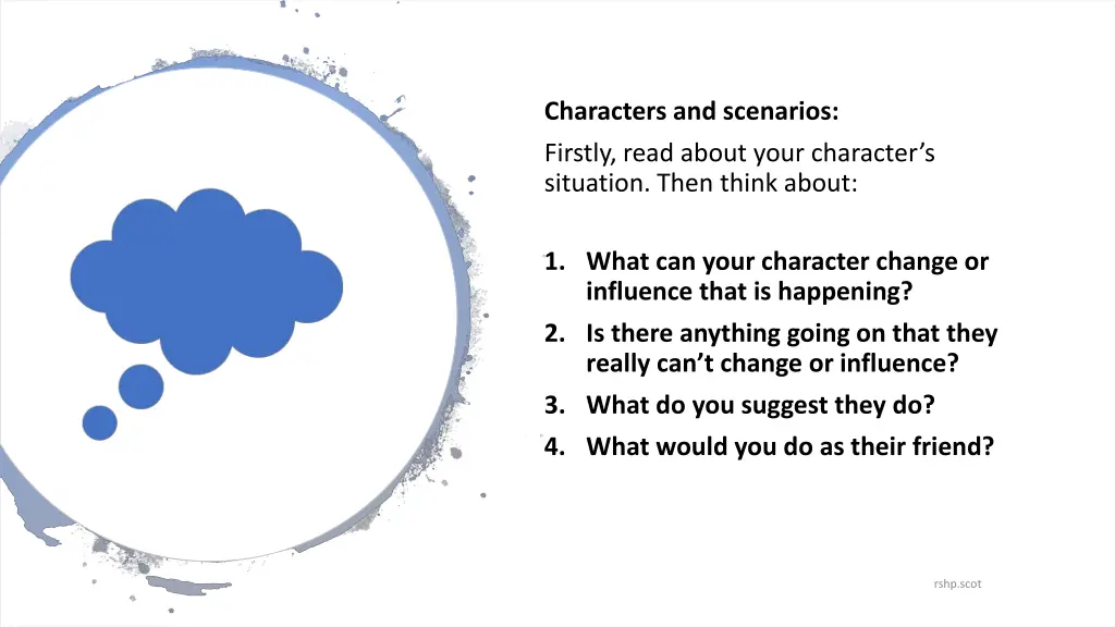 characters and scenarios