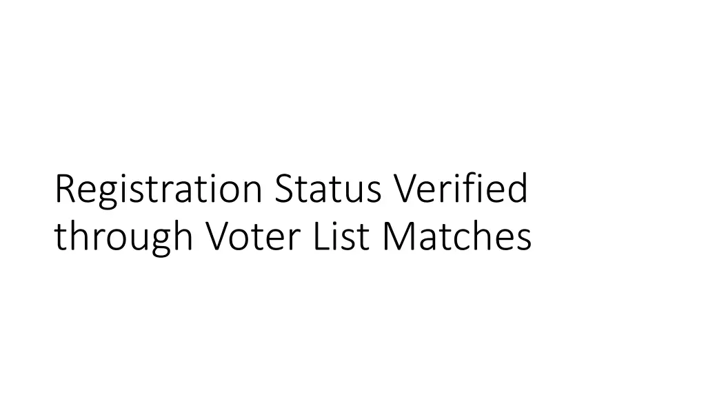 registration status verified through voter list