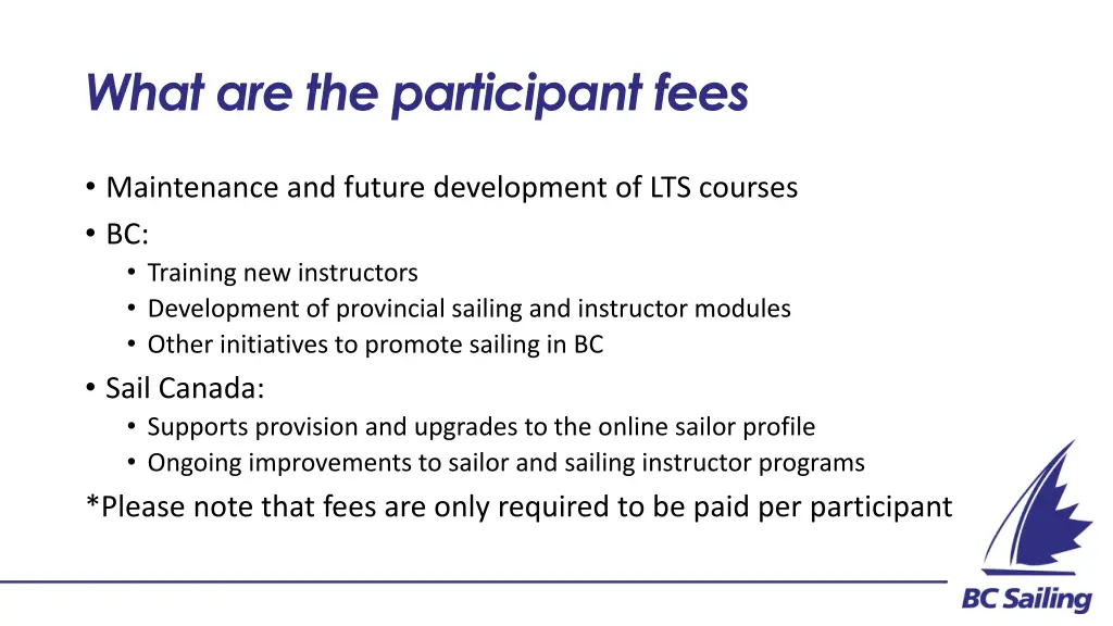 what are the participant fees
