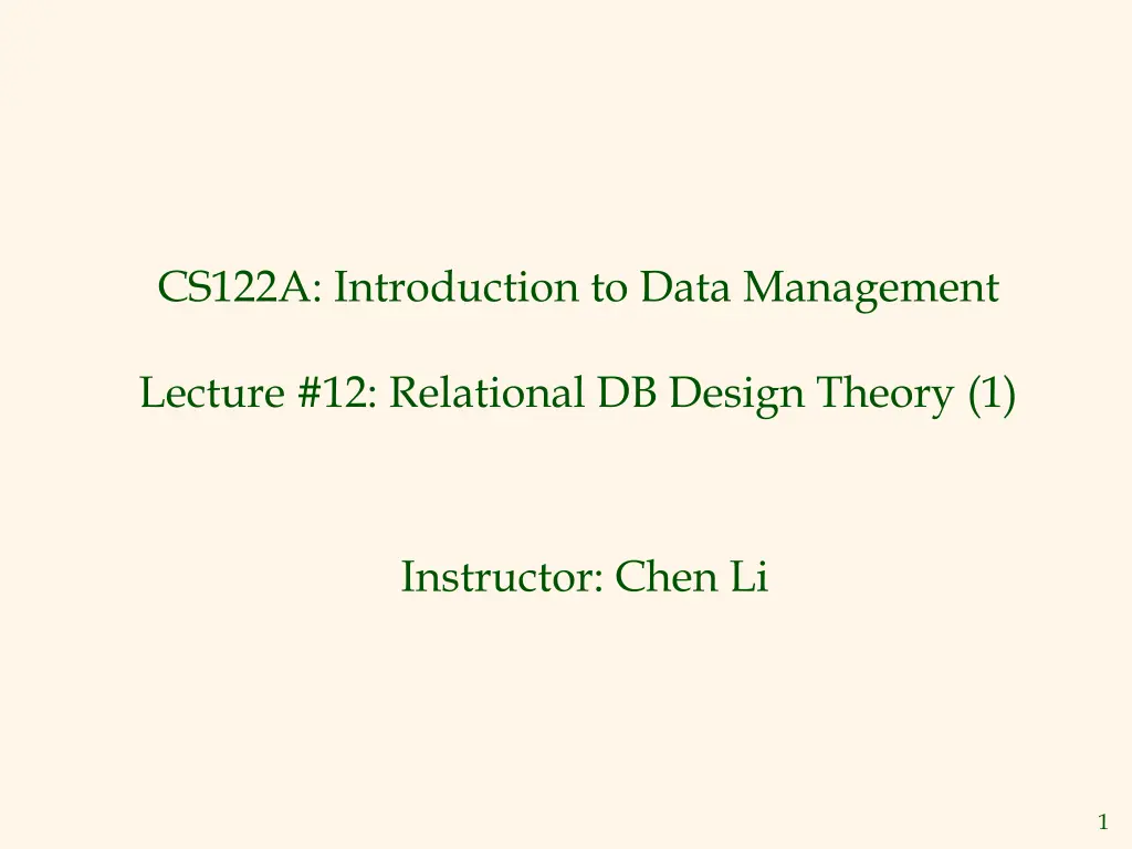 cs122a introduction to data management
