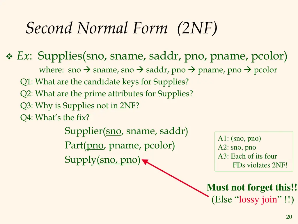 second normal form 2nf 1