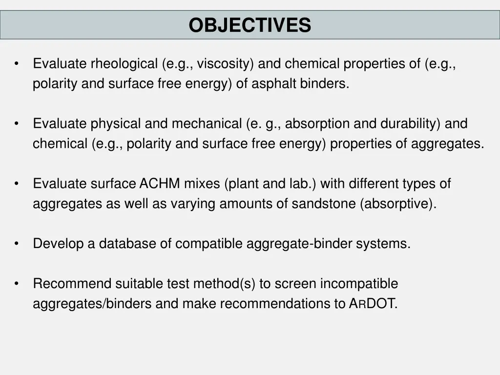 objectives