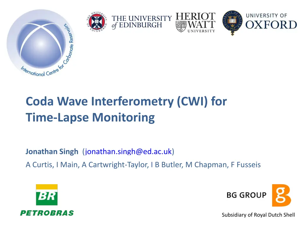 coda wave interferometry cwi for time lapse
