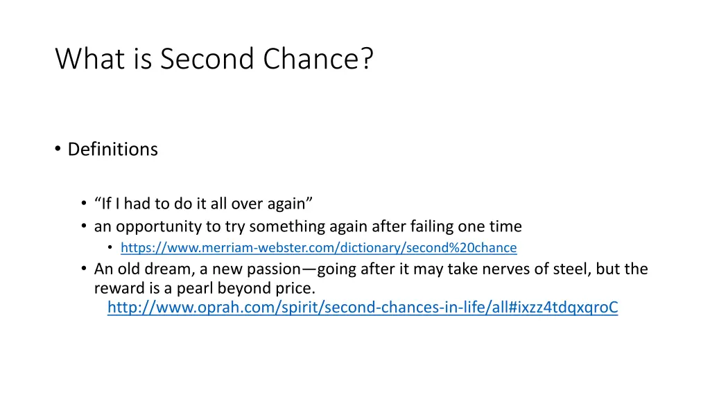 what is second chance