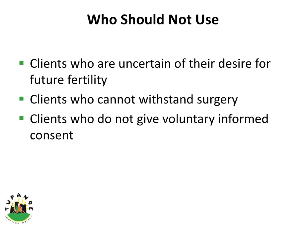 who should not use