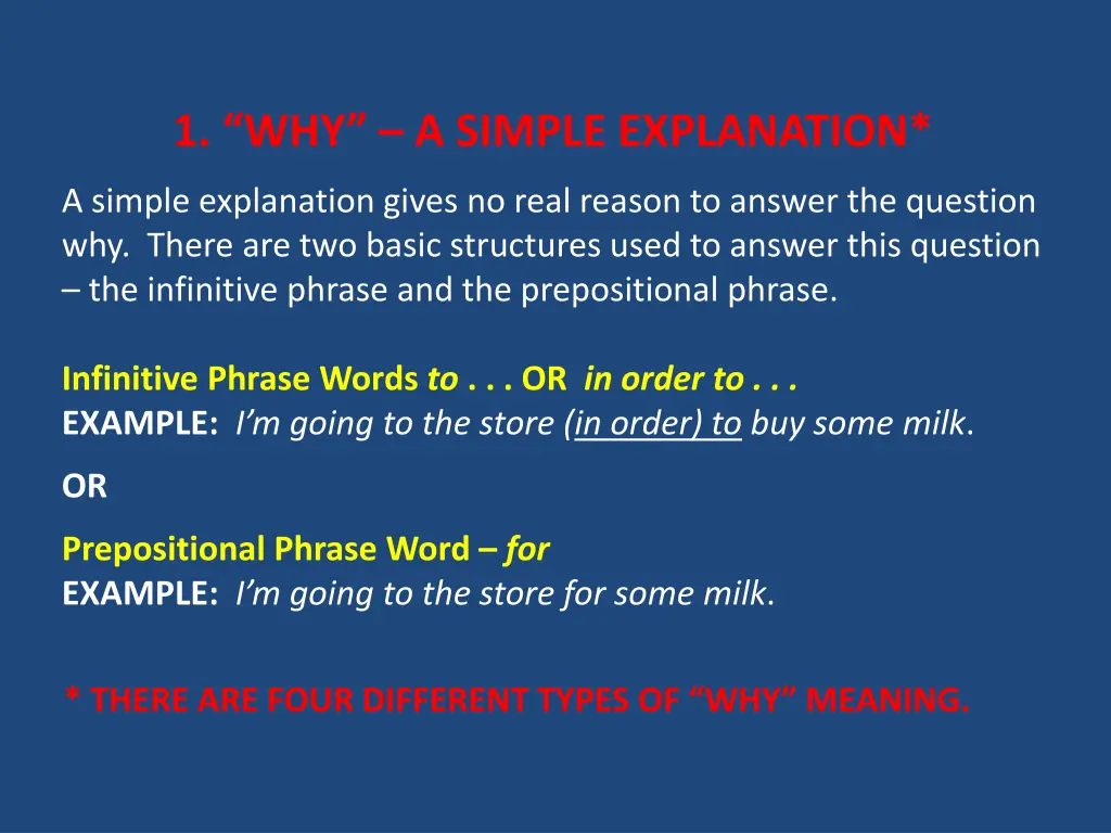1 why a simple explanation