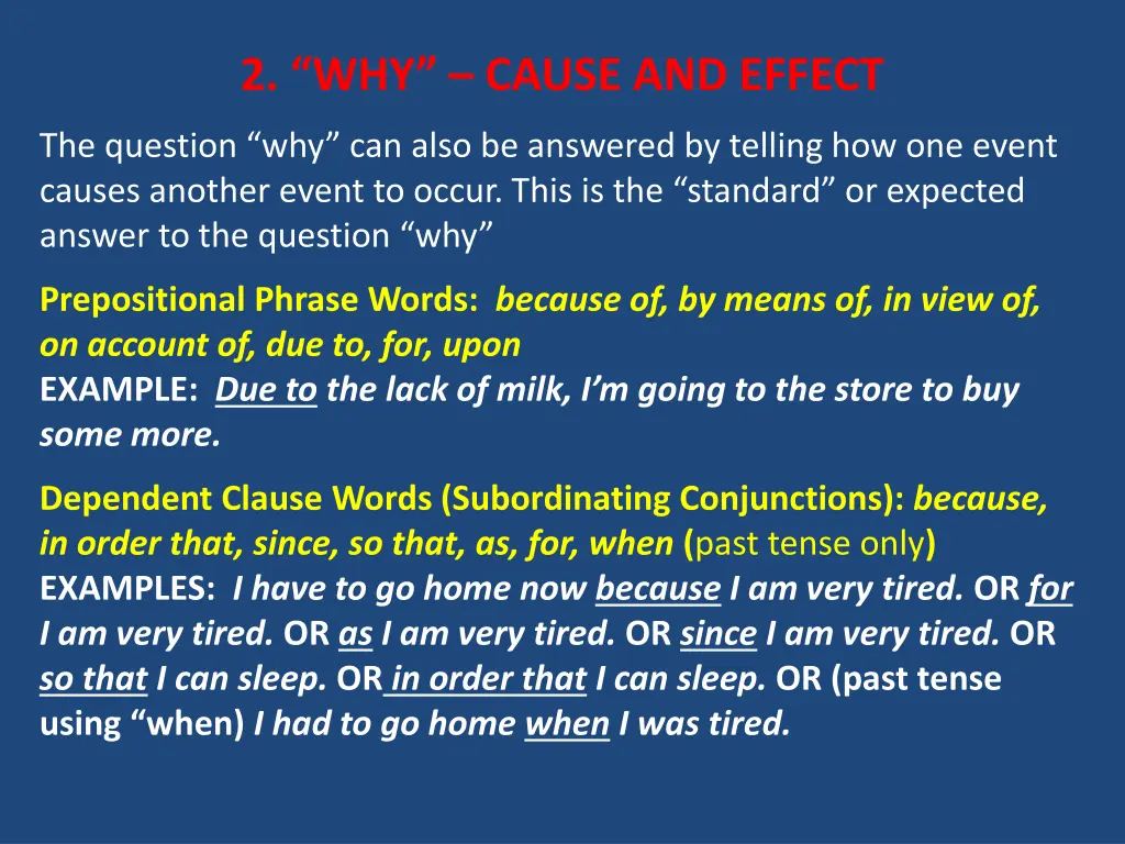 2 why cause and effect