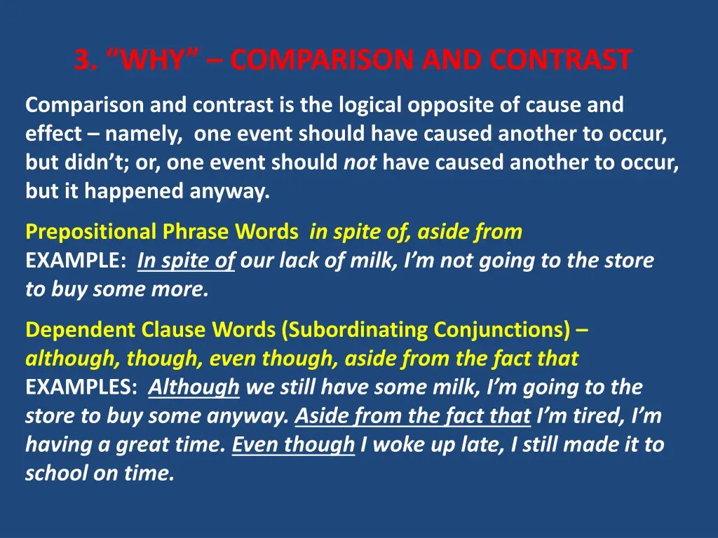 3 why comparison and contrast