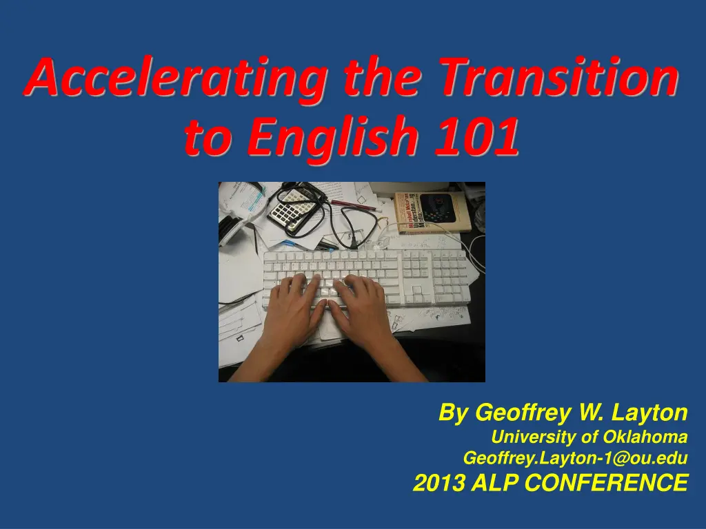 accelerating the transition to english 101