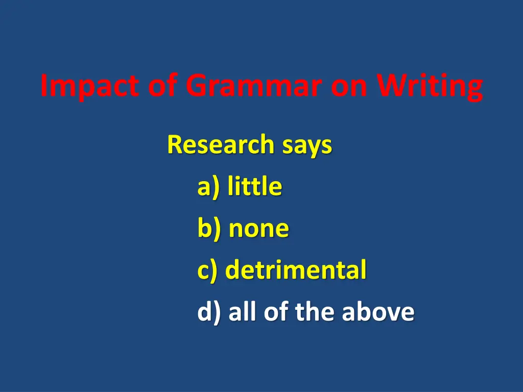 impact of grammar on writing