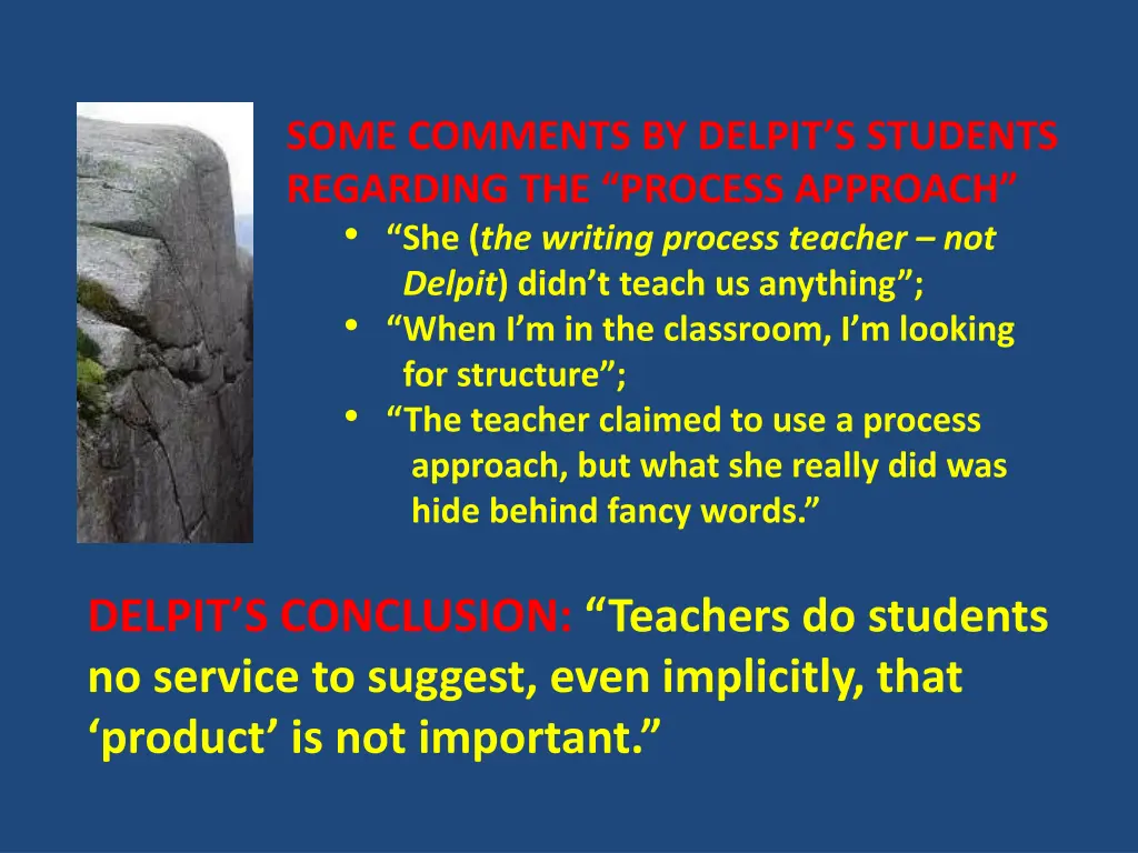 some comments by delpit s students regarding