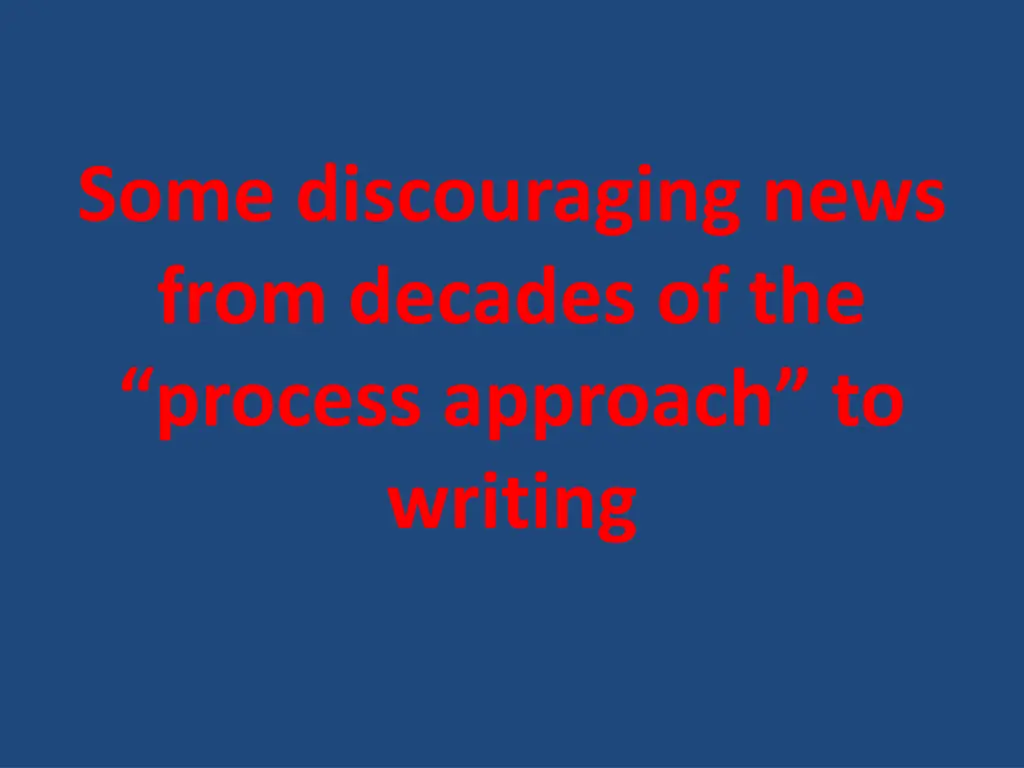 some discouraging news from decades