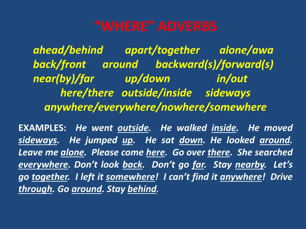 where adverbs