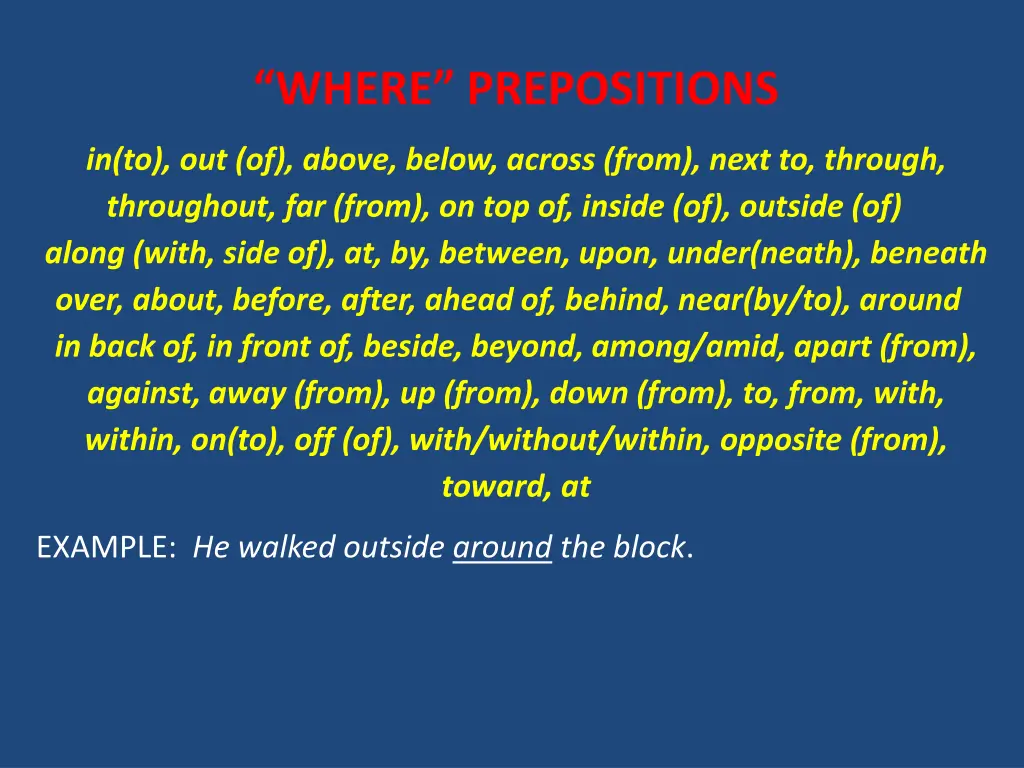 where prepositions
