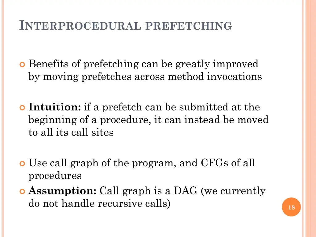 i nterprocedural prefetching