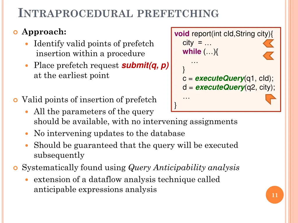 i ntraprocedural prefetching
