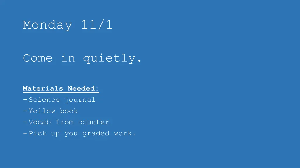 monday 11 1
