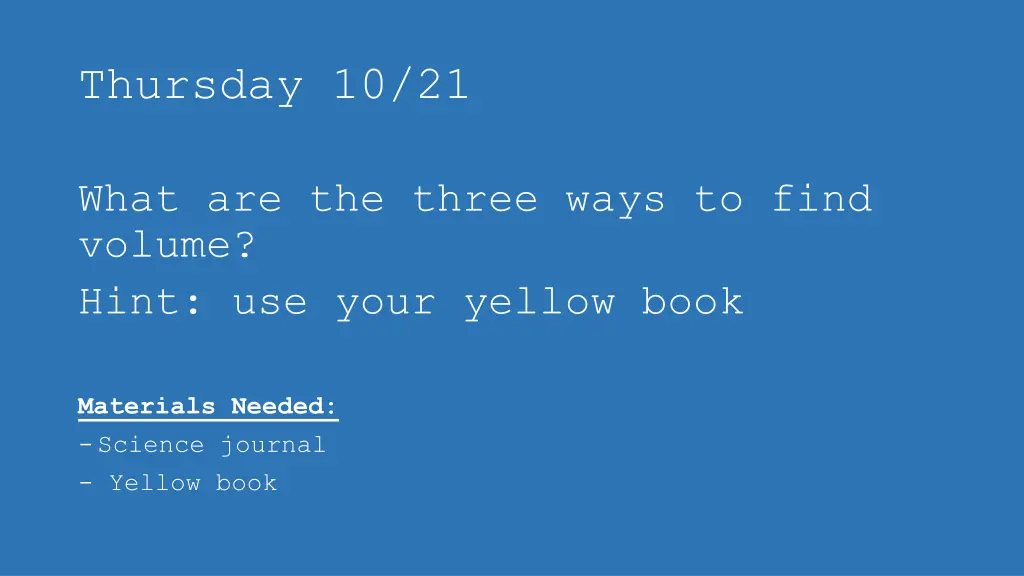 thursday 10 21