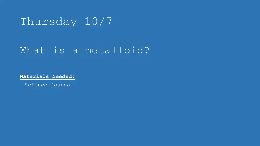 thursday 10 7
