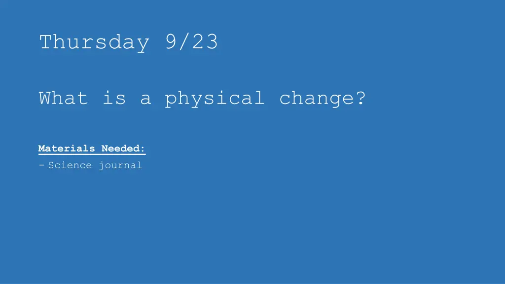thursday 9 23
