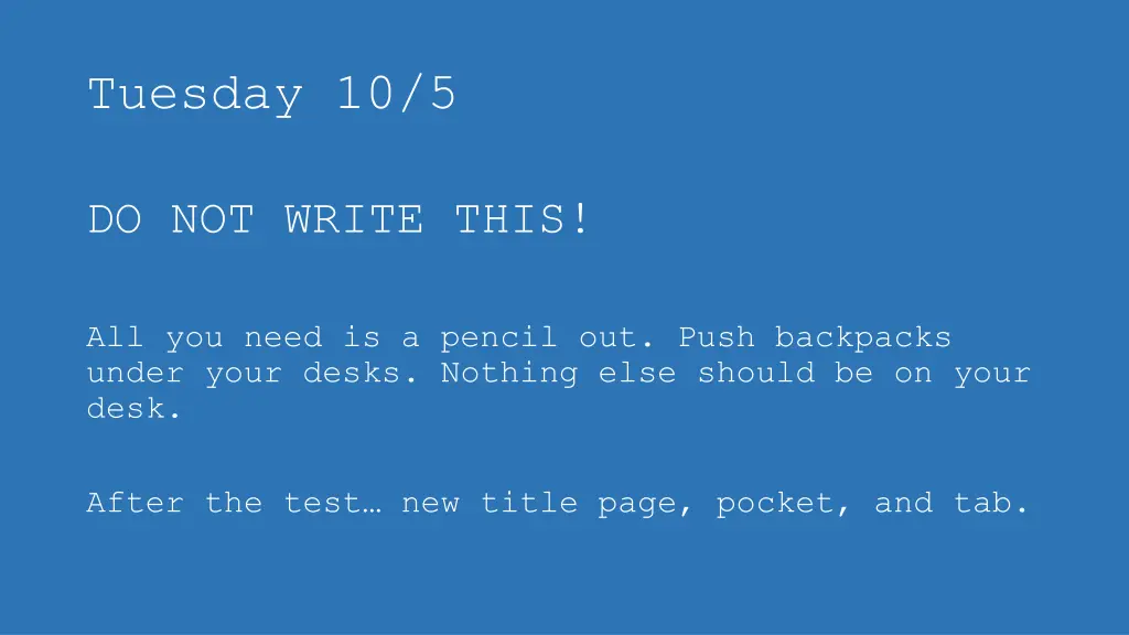 tuesday 10 5