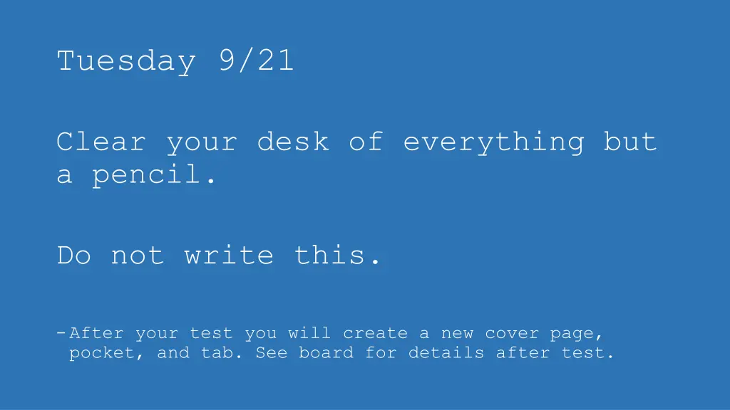 tuesday 9 21