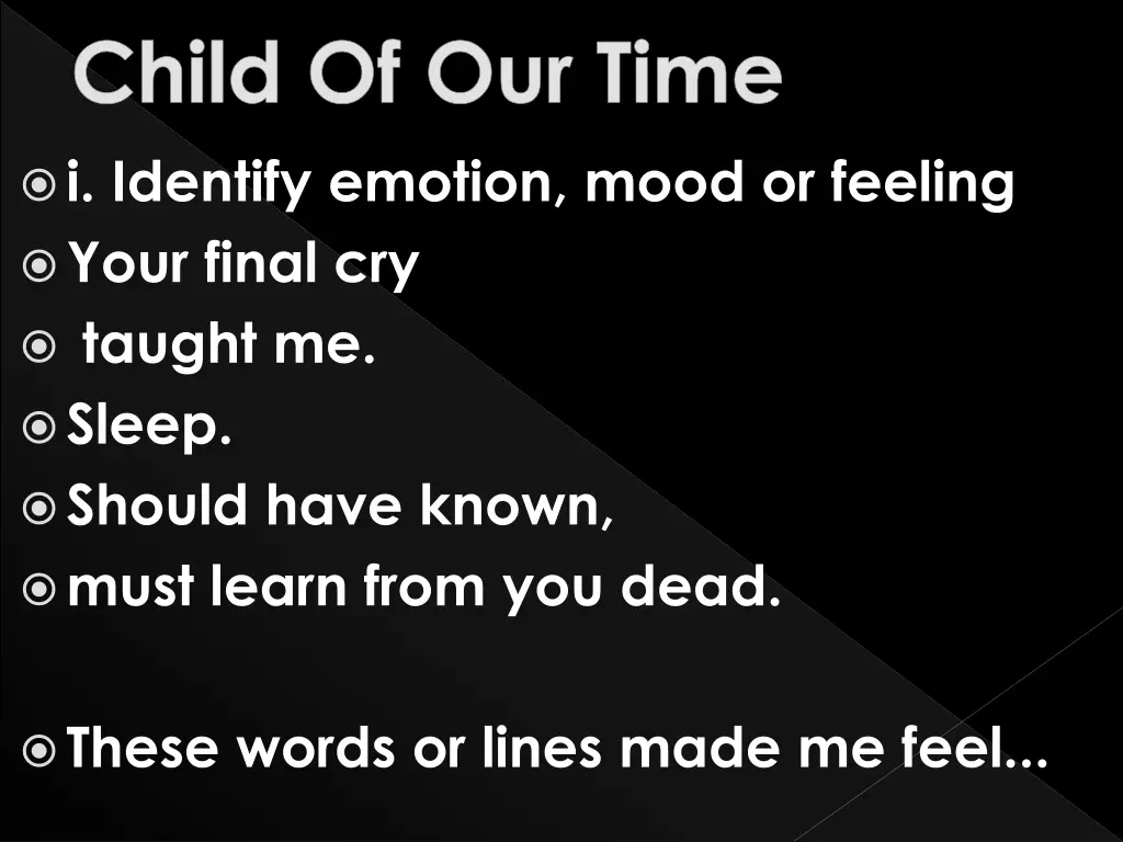 i identify emotion mood or feeling your final