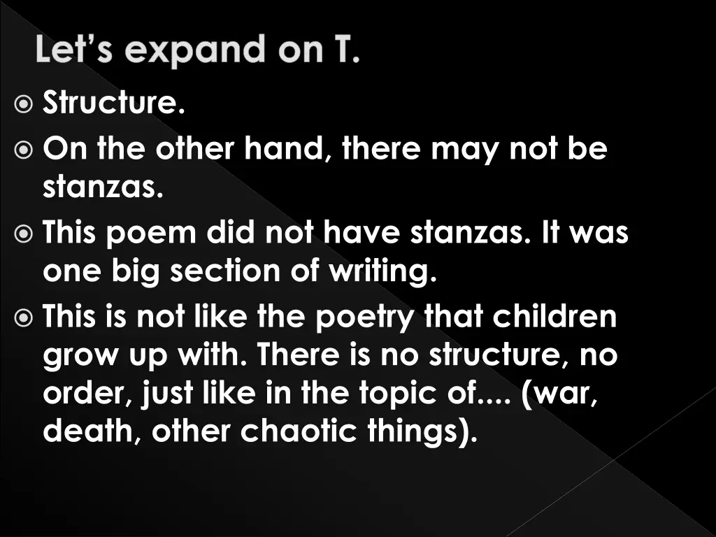 structure on the other hand there