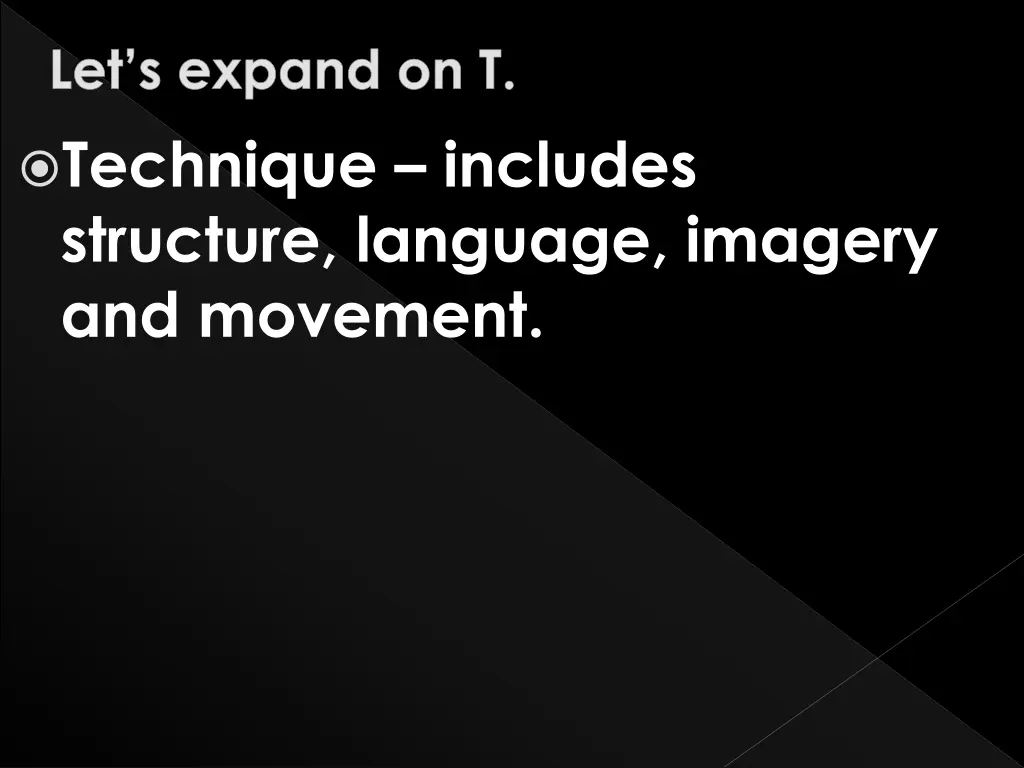 technique includes structure language imagery