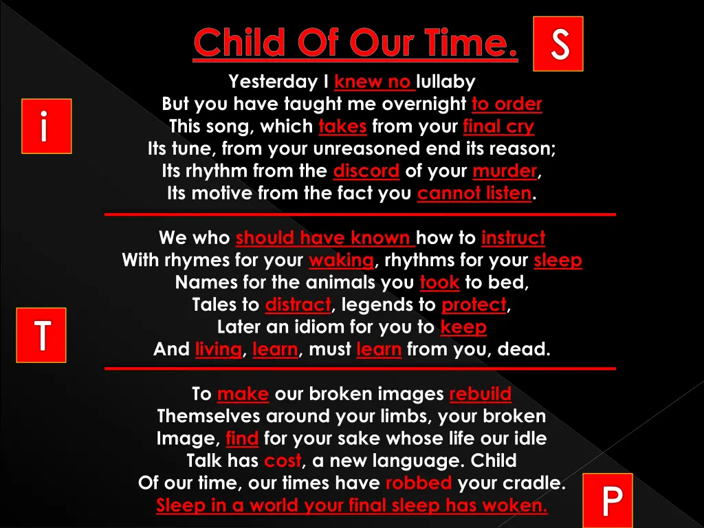 yesterday i knew no lullaby but you have taught 10