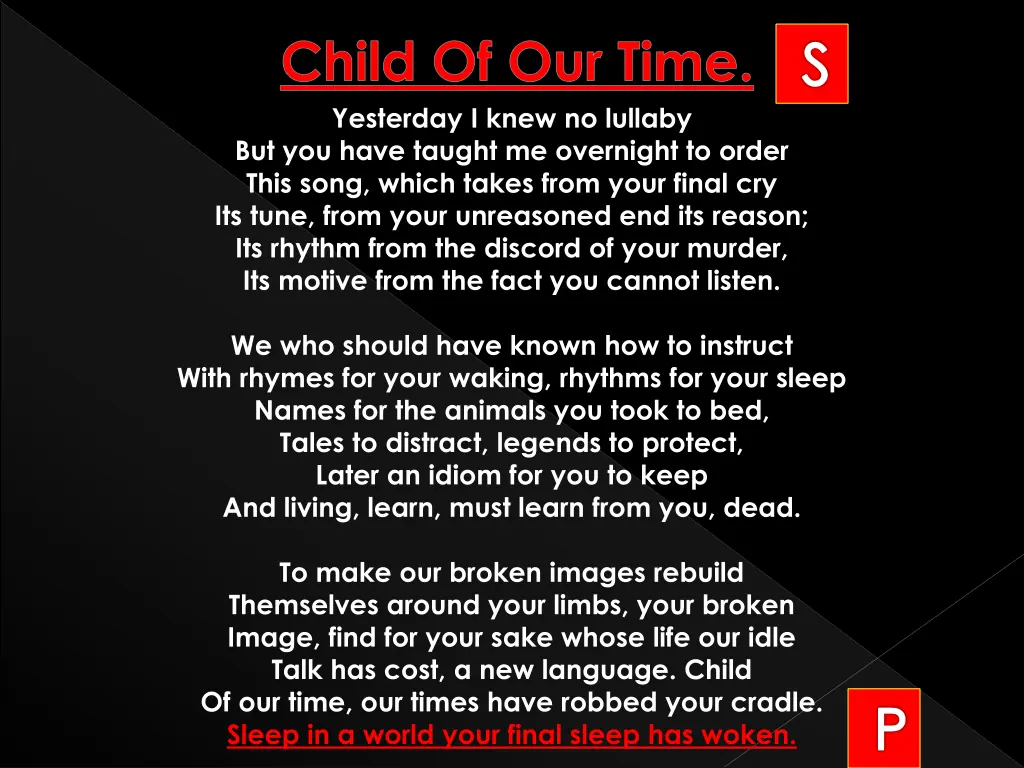 yesterday i knew no lullaby but you have taught 2