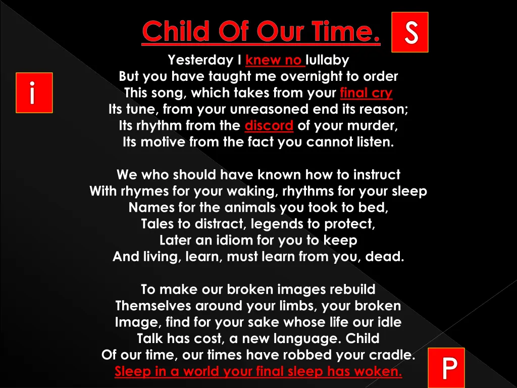 yesterday i knew no lullaby but you have taught 4