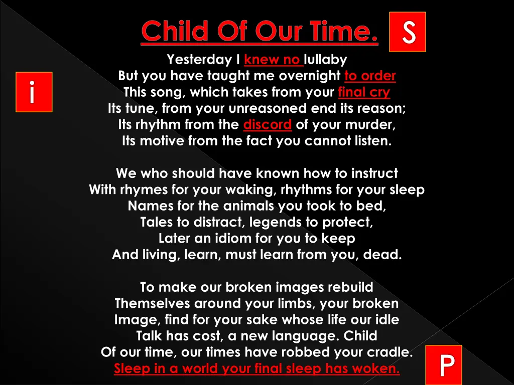 yesterday i knew no lullaby but you have taught 5