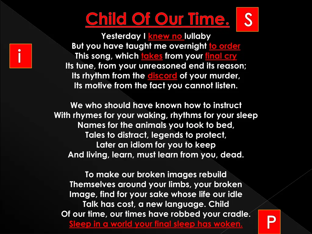 yesterday i knew no lullaby but you have taught 6