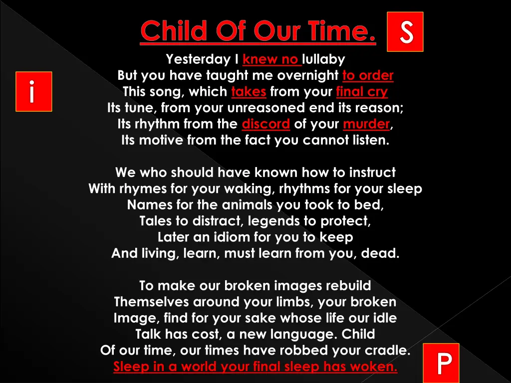 yesterday i knew no lullaby but you have taught 7