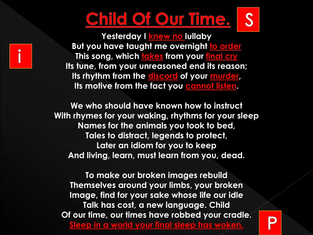 yesterday i knew no lullaby but you have taught 8