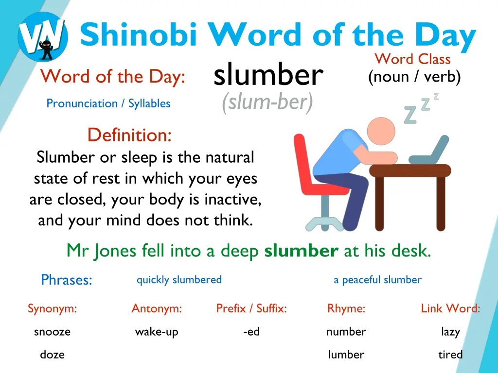 shinobi word of the day word of the day slumber
