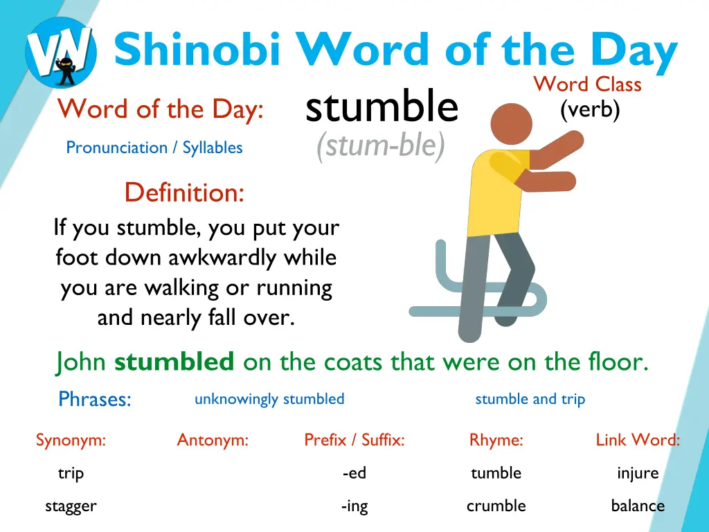 shinobi word of the day word of the day stumble
