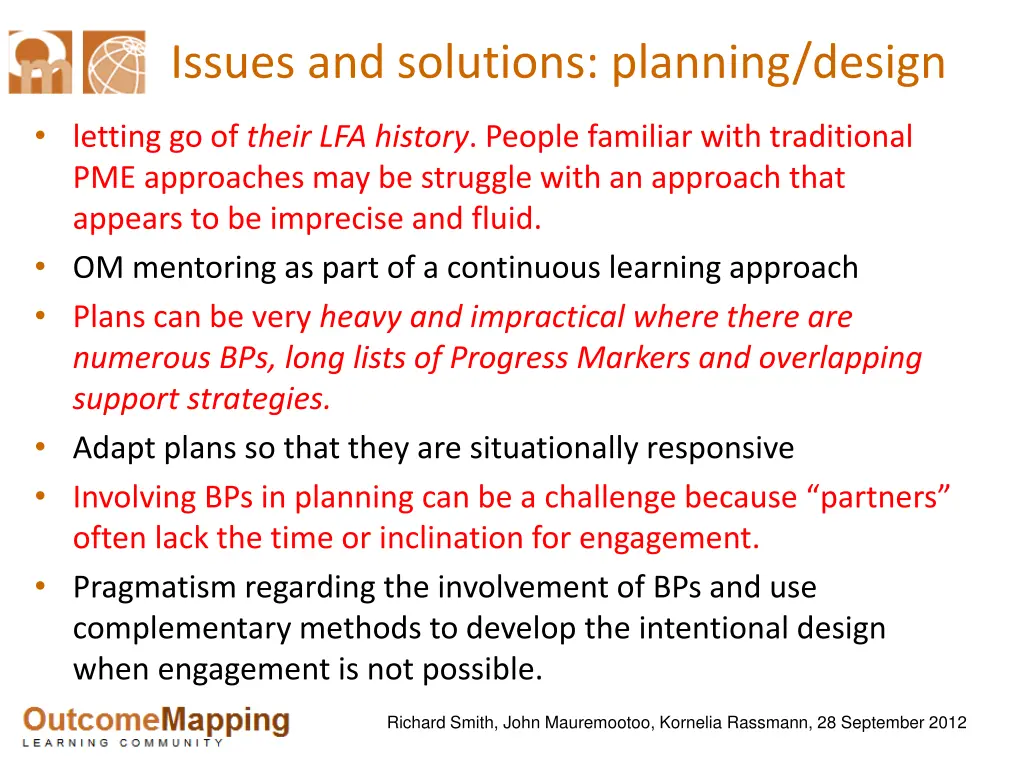 issues and solutions planning design