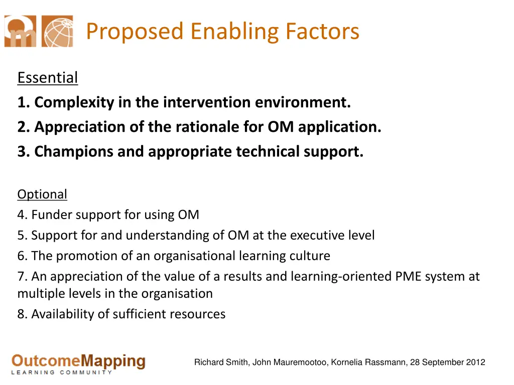 proposed enabling factors