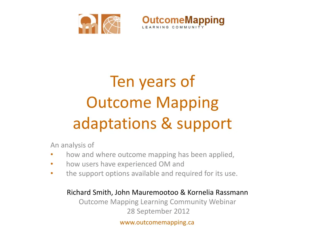 ten years of outcome mapping adaptations support