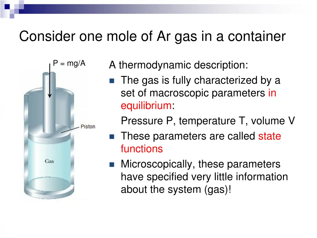 consider one mole of ar gas in a container 2
