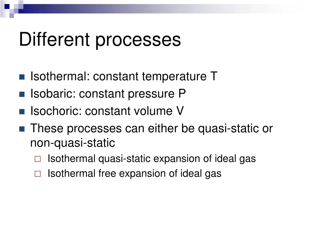 different processes