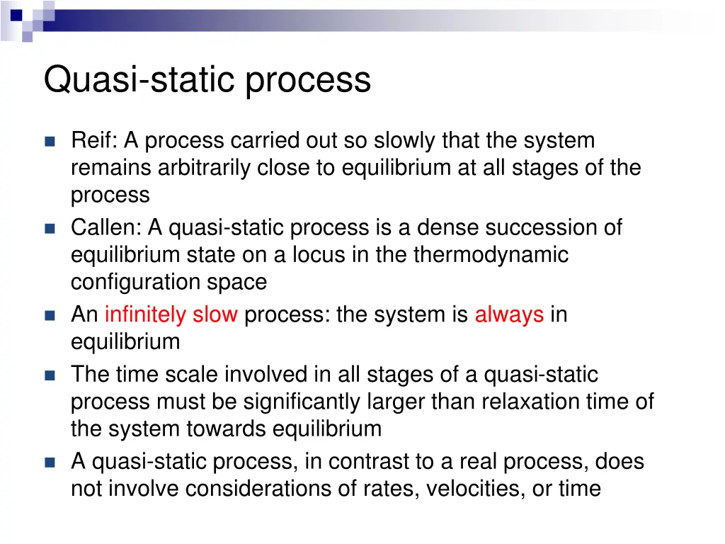 quasi static process
