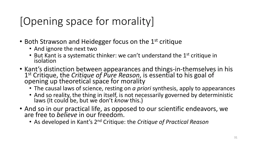 opening space for morality